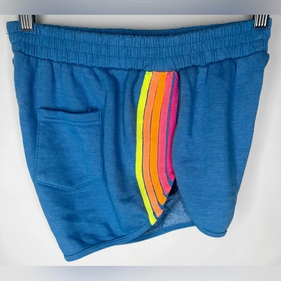 Aviator Nation 5 Stripe Crewneck Sweatshirt and 5 Stripe Jogger Shorts Set - Picture 9 of 17